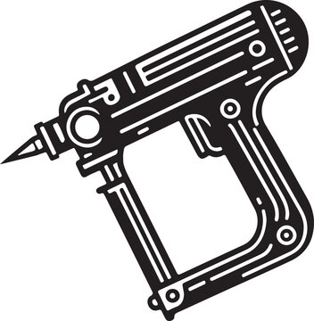 Isolated black nail gun icon Vector, black nail gun Silhouette,black nail gun icon set, black nail gun for logo,color black nail gun Vector illustration, Vector Graphic, EPS 10 , clip art work