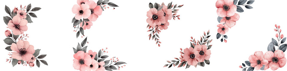 beautifully arranged floral bouquets in soft pink and gray tones creating a romantic and feminine ae