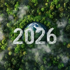 Poster - Earth's Hope: Protecting Forests for a Sustainable 2026 and Beyond, A Visual Metaphor for Environmental Awareness