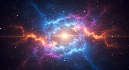 Wall Mural - a mesmerizing cosmic nebula with radiant energy and starry backdrop