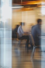 Poster - Blurred Meeting in Modern Office Space with People