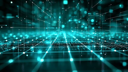 Aufkleber - Futuristic network, technology, abstract background.  Possible use for website, presentation, or desktop wallpaper