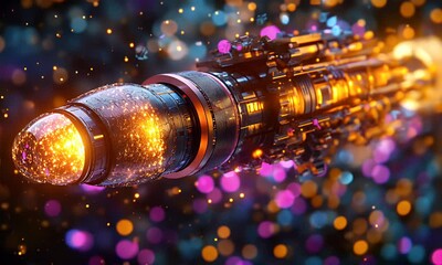 Wall Mural - futuristic projectile in motion