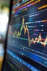 Poster - Stock market analysis with fluctuating graphs displayed