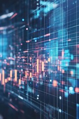 Poster - Abstract digital data visualization with vibrant colors