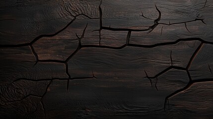 Poster - Dark Wood Surface with Cracks and Textures Showcasing Natural Patterns for Organic Design and Background Use in Creative Projects