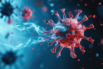 Poster - Abstract Transforming Cell Visualization Representing COVID-19 in Vibrant Colors