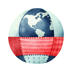Poster - Artistic Representation of a Global Map with Colorful Geometric Patterns