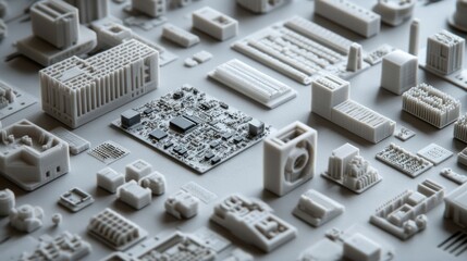 Poster - Grey-Scale 3D Printed Circuit Board Components