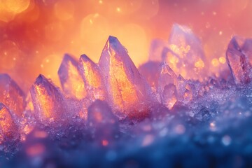Poster - Macro closeup of sparkling crystals creating magical landscape