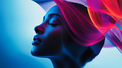 Poster - Set abstract vector banners with smooth shiny blue elements