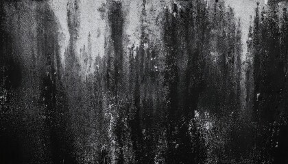 Poster - dark abstract grunge texture with rough black and white streaks, weathered distressed surface ideal for background and design

