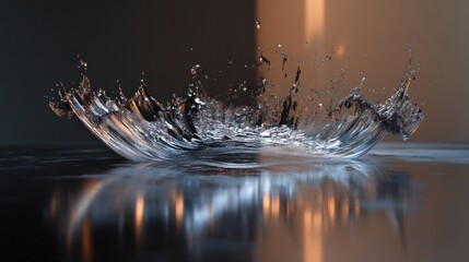 Poster - Water Crown: A Symphony of Liquid