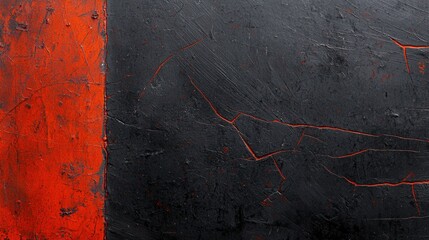 Poster - Abstract Textured Background with Bold Red and Deep Black Colors Displaying Intricate Cracks for Artistic and Modern Design Projects