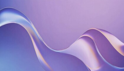 Poster - fluid abstract wave in violet and lavender tones with glossy surface, futuristic background for design and digital art

