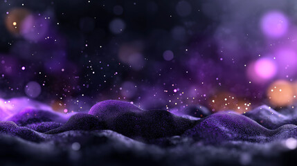Wall Mural - A purple and orange sky with a lot of snow