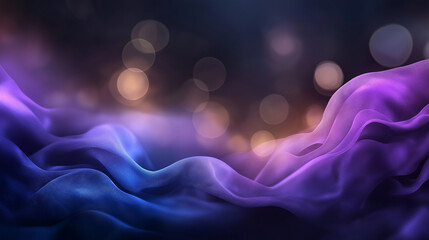 Wall Mural - A purple and blue wave of fabric with a blurry background
