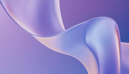 Poster - fluid abstract wave in violet and lavender tones with glossy surface, futuristic background for design and digital art

