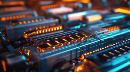 Poster - Abstract Futuristic Technology: Illuminated Circuitry