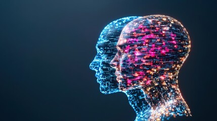Poster - Human head silhouette with glowing circuit design symbolizing artificial intelligence and innovation in technology