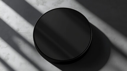 Fototapete - 3d shade box effect. Realistic black vector shadow. Soft gradient ellipse border isolated mockup template. Transparent graphic line edge for round package on wall surface. Gray diffused frame design