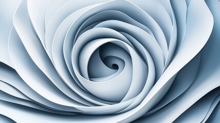 Poster - Close-Up of Realistic Light Blue Rose Petals in Beautiful Spiral Pattern for Artistic Photography