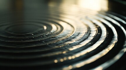 Poster - Abstract Concentric Circles: A Study in Light and Shadow