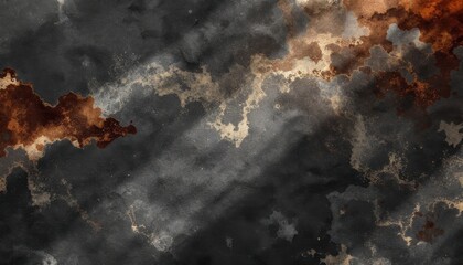 Poster - Abstract texture with dark and copper-mottled patterns and light streaks