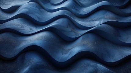 Poster - Abstract blue wave pattern with textured surface and sand undulations