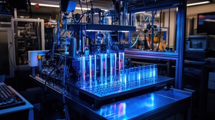 Poster - Automated Laboratory Equipment with Illuminated Test Tubes