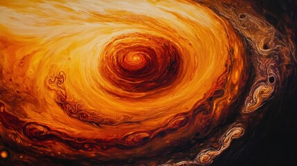 Poster - Spectacular orange swirl nebula galaxy with detailed textures and unique patterns