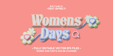 Poster - 3d inflate womens days  text effect