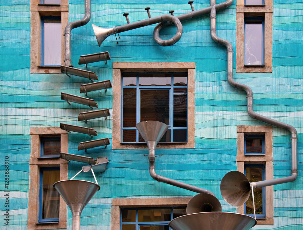 Dresden, Germany 2017 April 03: Detail of the Kunsthofpassage in ...