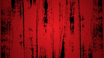 Canvas Print - red background with stains of uneven black paint.