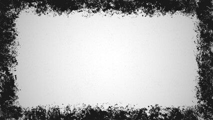 Canvas Print - white background with black stain frame in grunge style.