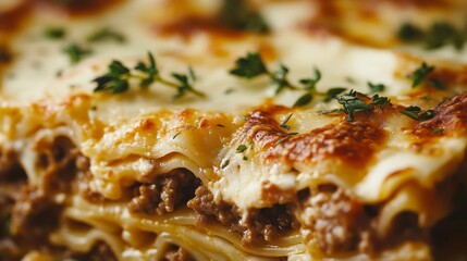 close-up lasagna, food design