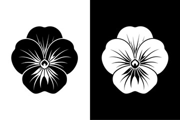 Wall Mural - Pansy  flower icon vector on White Background ,Vector Art Illustration on white background.