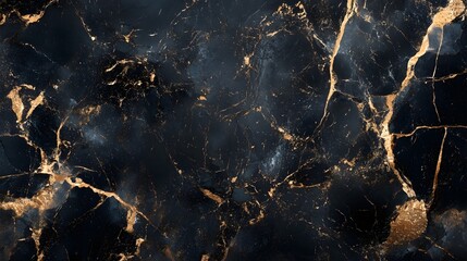 Aufkleber - Elegant Marble Texture with Golden Veins   Luxurious Dark Stone Background for Digital Art Decor and Design  Seamless Marble Pattern with a Sophisticated Polished
