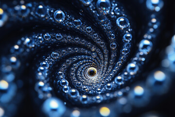 Poster - A mesmerizing spiral of glistening bubbles, creating a captivating and abstract image.