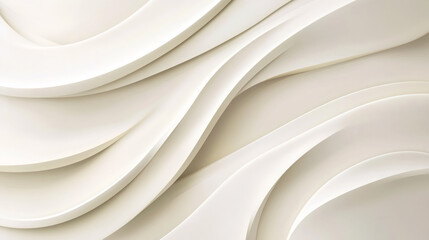 Canvas Print - Smooth white waves creating an abstract and elegant background, ideal for modern and minimalist designs