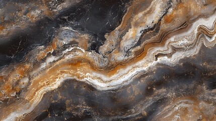 Poster - Exquisite Marble like Natural Stone Surface with Intricate Patterns and Earthy Tones