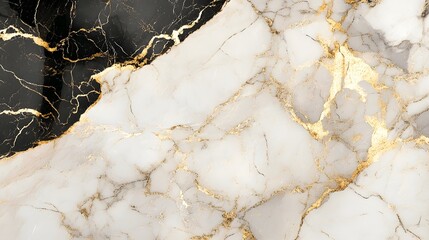 Poster - Exquisite marble surface with striking golden veins and intricate geometric patterns offering a luxurious sophisticated and contemporary backdrop for high end design fashion and product photography
