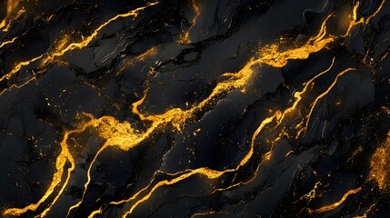 Leinwandbilder - Fiery Fractal Fusion Captivating Abstract Texture of Molten Lava and Cracked Marble  A visually striking and dynamic image that combines the fluid glowing energy of molten lava with the rugged