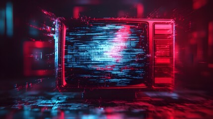 Fototapete - Futuristic neon tunnel abstract digital with glowing urban city environment  Sci fi inspired modern architectural design surreal and captivating 3D rendering with virtual reality visualization