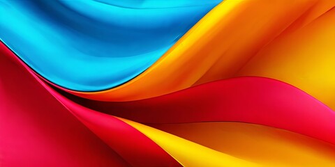 Aufkleber - A colorful piece of fabric with red, yellow, and blue stripes