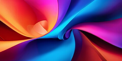 Aufkleber - A colorful piece of fabric with a blue and orange swirl