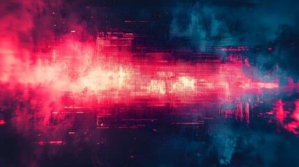 Leinwandbilder - Hypnotic Chromatic Explosion   Captivating abstract futuristic digital glitch art wallpaper with vibrant neon colors dynamic fractal patterns and a surreal psychedelic atmosphere