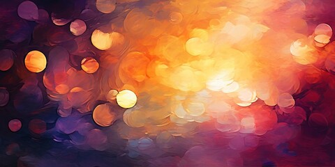 Poster - A painting of a colorful background with many circles