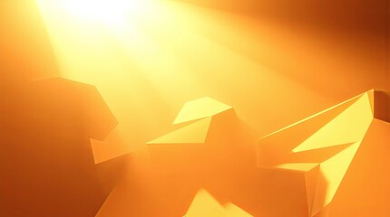 Poster - A mountain range with a bright yellow sun shining on it