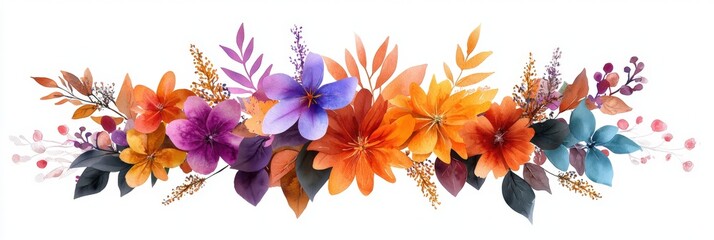 Wall Mural - Colorful Miniature Plant with Vibrant Blossoms and Leaves Decoration